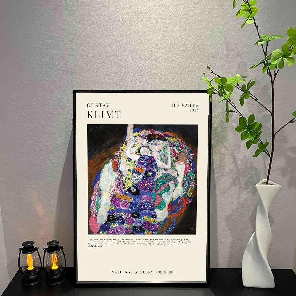 G-Gustav Klimt Poster Wall Art Print Poster Decorative Mural Modern Home Decor Birthday Gift Unframed Canvas Garage Room