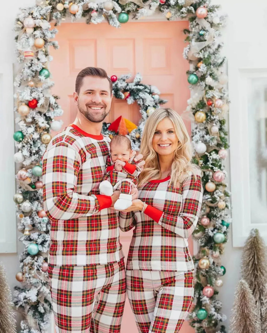 Plaid Matching Family Christmas Pajamas – Mom, Dad, Kids & Baby