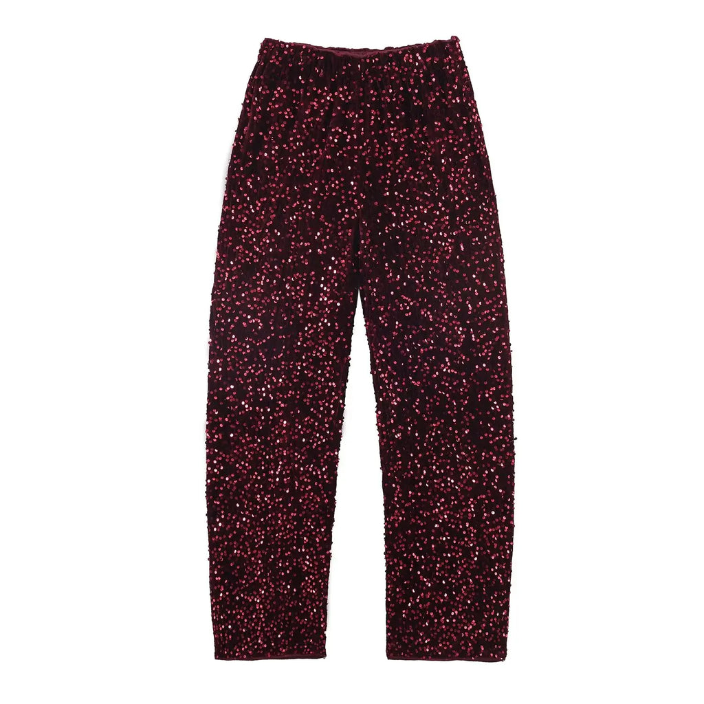 Chic Elegant Sequin Pants 2 Pieces Sets For Women Sequin Fur Vest Top Women's Suit 2026 New Year Party Woman Outfits ﻿