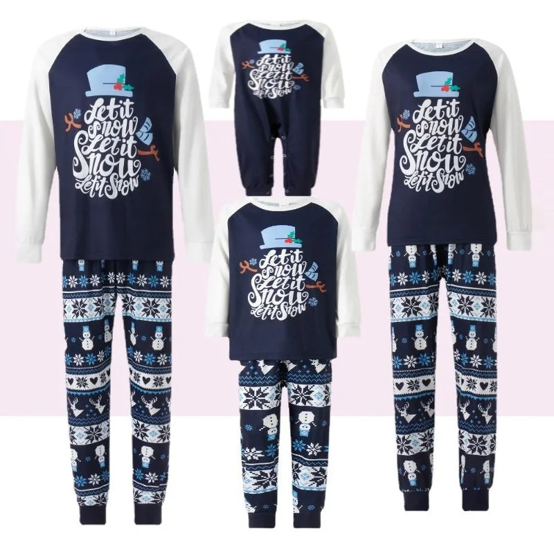 Blue Christmas Matching Family Pajamas – Mom, Dad, Kids & Baby