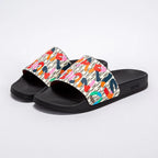 Fashionable Classic Women’s Slippers – PVC Material, Letter Print, Outdoor Casual Flat Bottom