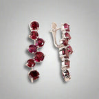 Elegant Rhodolite Garnet Ring and Earrings Set | 925 Sterling Silver Fine Jewelry | Perfect Gift for Women