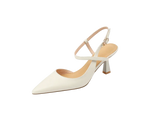 Genuine Leather Shoes for Women – Slingback Elegant High Heels for Party