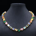 925 Sterling Silver Colorful Lab Sapphire Gemstone Necklace Custom Chain Jewelry for Women | Birthday & Anniversary Gift