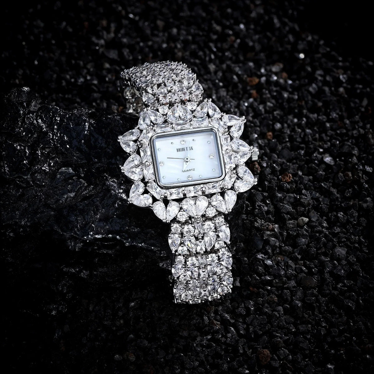 19cm Women's Full Crystal Watch  AAA Cubic Zirconia Wedding Party Jewelry | Japan Movement