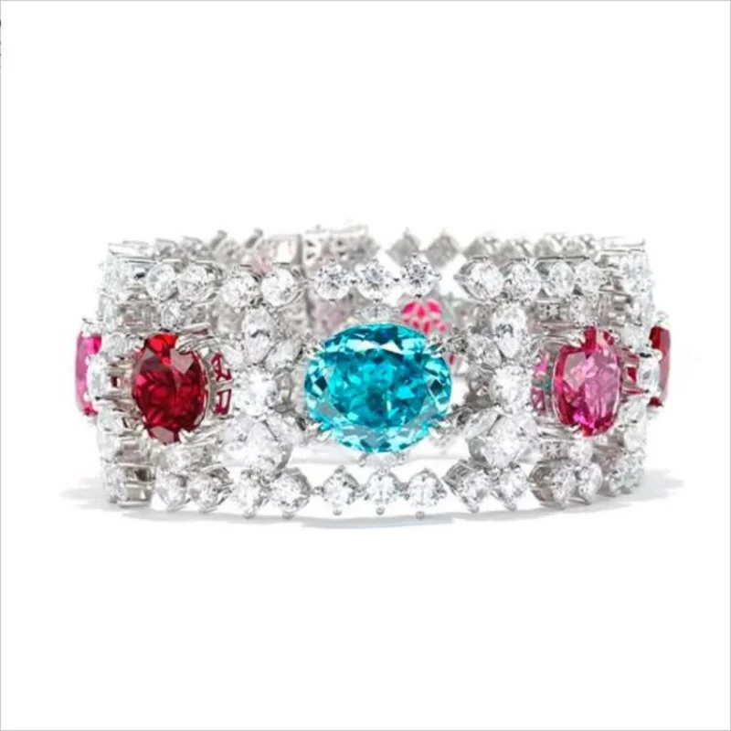 Fancy Color Zirconia Necklace 925 Sterling Silver | Elegant Fine Jewelry for Women  Product Description: