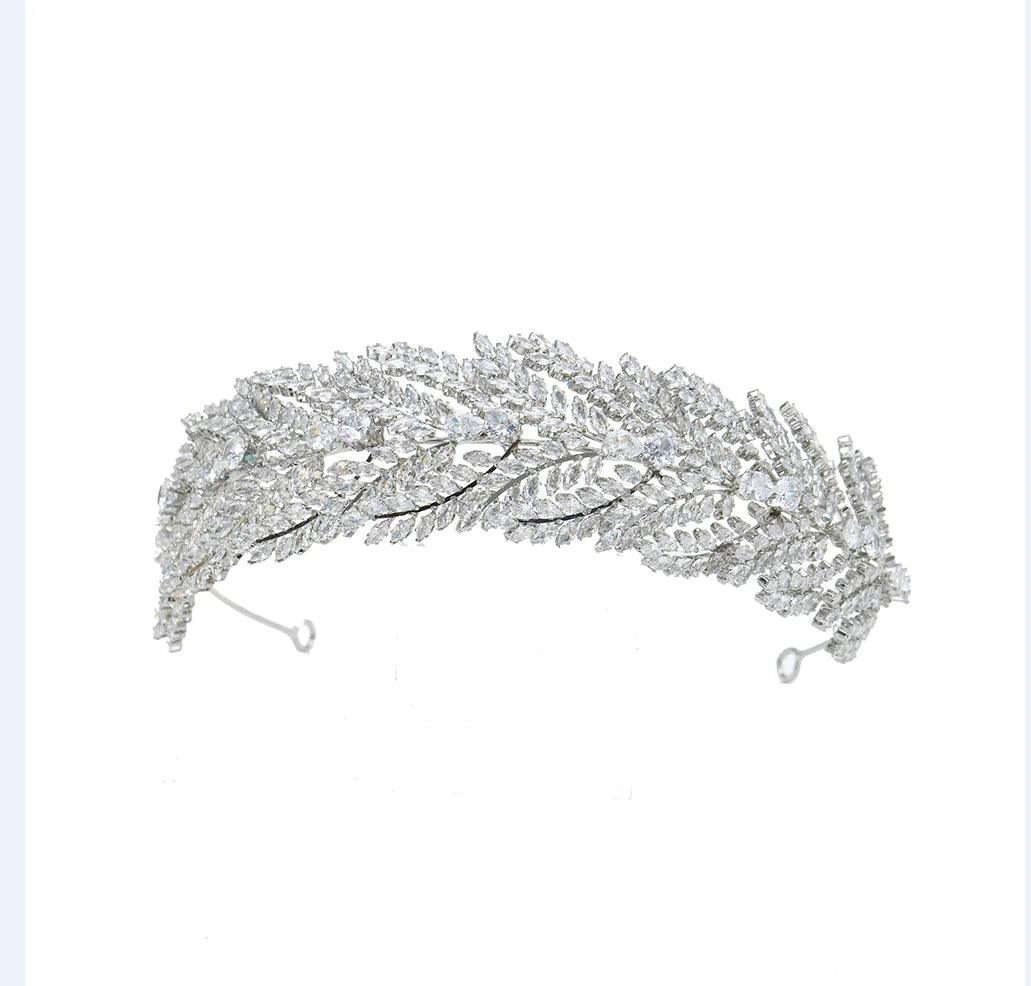 Crystal Bridal Headband Luxury Zirconia CZ Wedding Hair Accessories, Tiaras & Crowns for Prom & Party