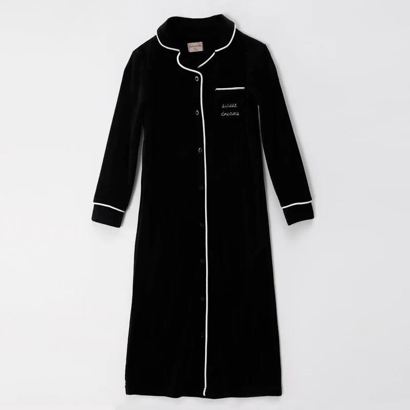 Ali Plus AW25 Grandfather Pjs Black And Red Ribbed Velour Brother And Sister Matches Clothing