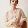 2024 Spring/Autumn 100% Cashmere V-Neck Cardigan – Women€™s Chic Knitted Sweater, Short Casual Loose