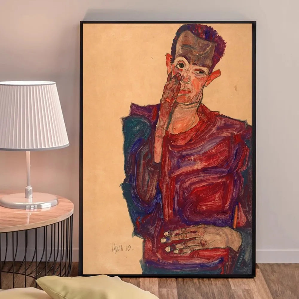 Egon Schiele Body Color Delineation Sketch Figure Poster Good Quality Prints and Posters HD Quality Poster Wall Art Painting