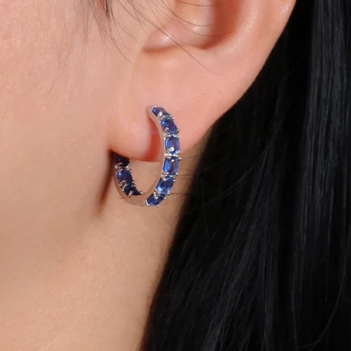 Classic design Natural blue Kyanite earrings 925 silver fine jewelry light luxury elegant birthday gifts for women and girls