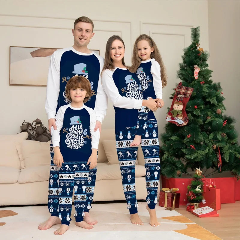 Blue Christmas Matching Family Pajamas – Mom, Dad, Kids & Baby