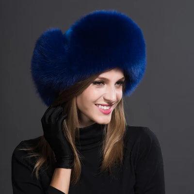 Beautiful Women's Natural Raccoon or Fox Fur Ushanka Hat