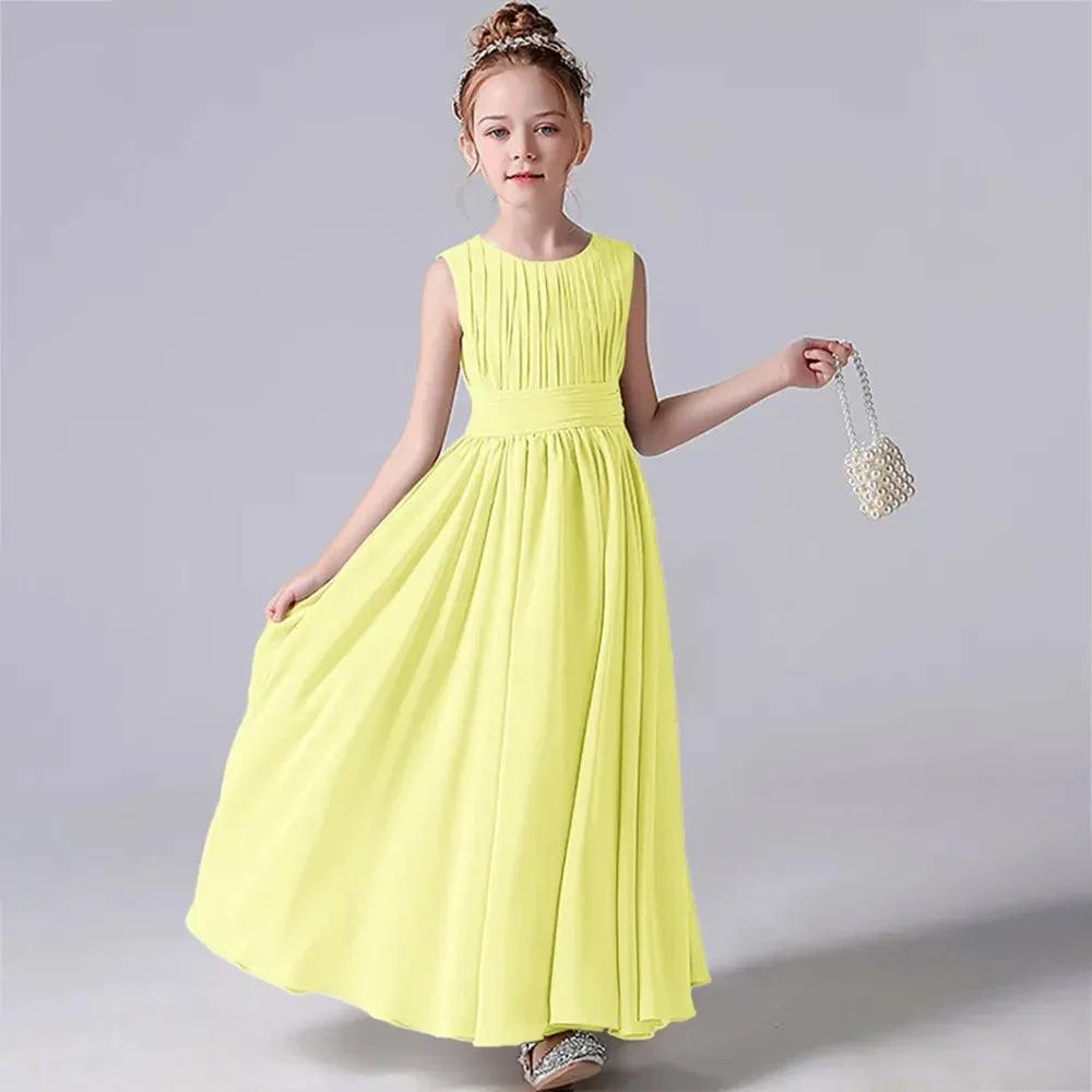 Chiffon Pleated Flower Girl Dress