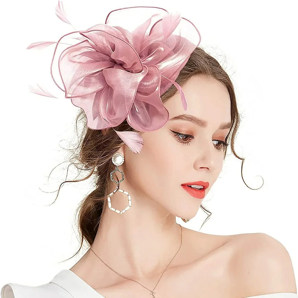 Fascinator Hats for Women  -  Feather Headwear for Tea Parties, Kentucky Derby, Weddings & Church Events