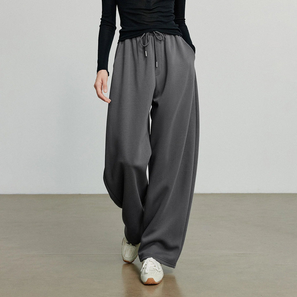 Autumn Elastic Waist Sweatpants – Women’s Wide-Leg Straight Cotton Sports Pants