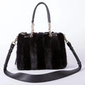 Fur Crossbody Handbag for Women, Female Phone Shoulder Bag, Girls' Wallet, Geometric Mink Fur Handbag, Winter