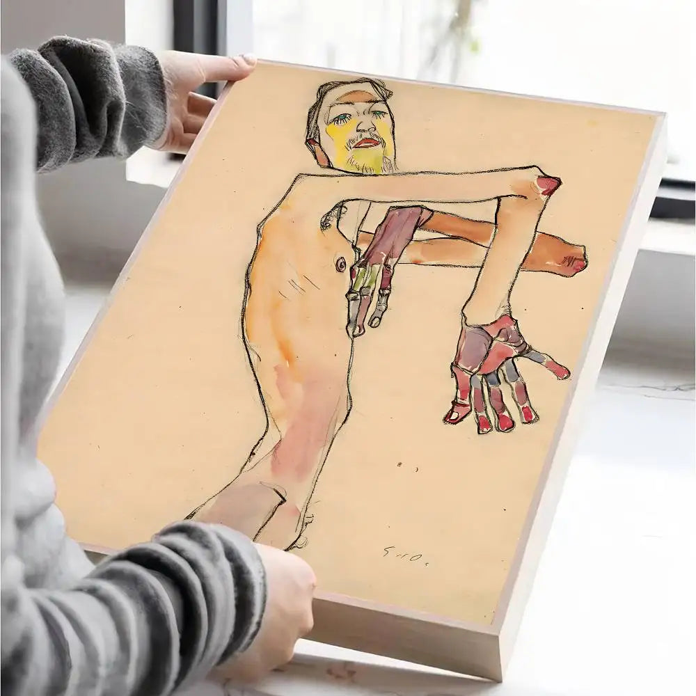 Egon Schiele Body Color Delineation DIY Sticky Poster Whitepaper Prints Posters Artwork Nordic Home Decor
