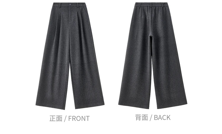 Elegant Knit Wide-Leg Pants – Autumn Office Casual Trousers for Women