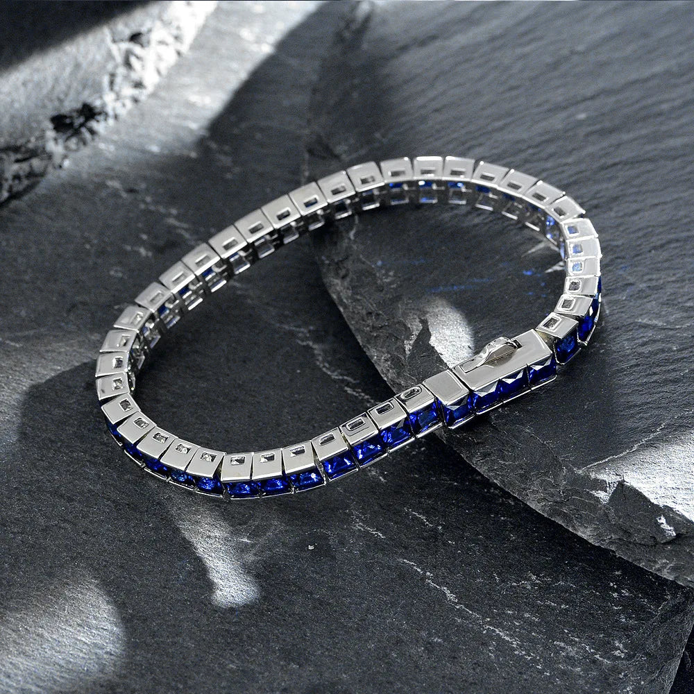 18K Gold-Plated Muzo Green Lab-Grown Emerald & Sapphire Tennis Bracelet in 925 Sterling Silver Ã¢â‚¬â€œ Luxury Jewelry
