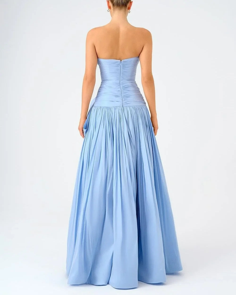 Dubai Luxury A-Line Evening Dress – Strapless, Floor-Length with Bow, Sleeveless Prom & Party Gown for Women