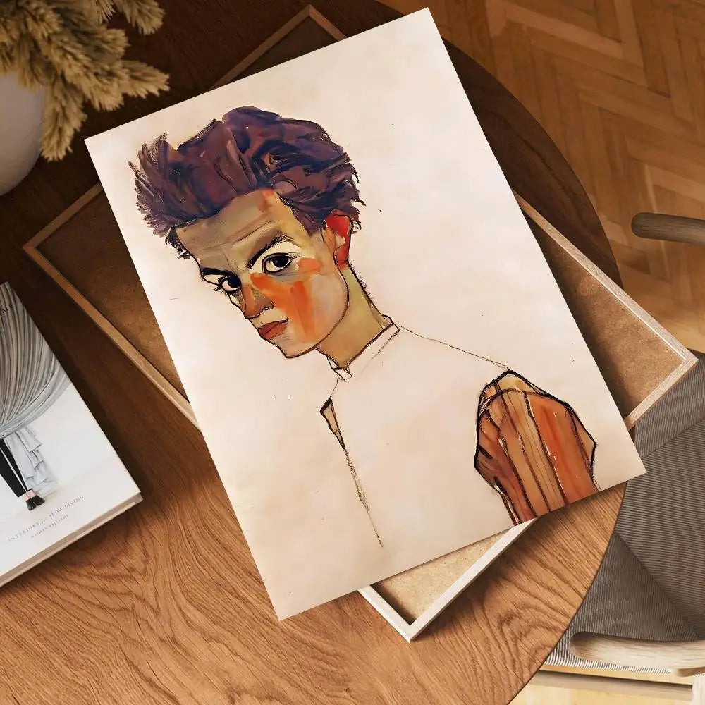 Egon Schiele Body Color Delineation DIY Sticky Poster Whitepaper Prints Posters Artwork Nordic Home Decor