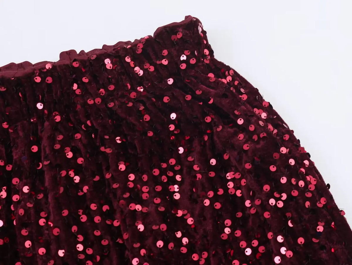 Chic Elegant Sequin Pants 2 Pieces Sets For Women Sequin Fur Vest Top Women's Suit 2026 New Year Party Woman Outfits ﻿