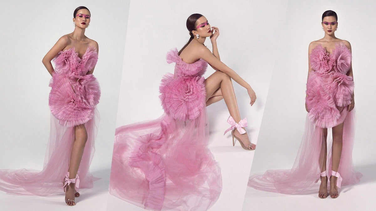 3D Floral Tulle Prom Gown with Unique Design