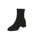 2026 new autumn winter women ankle boots 22-24.5cm stretch flannel square toe thick high heel skinny boots fashion short boots