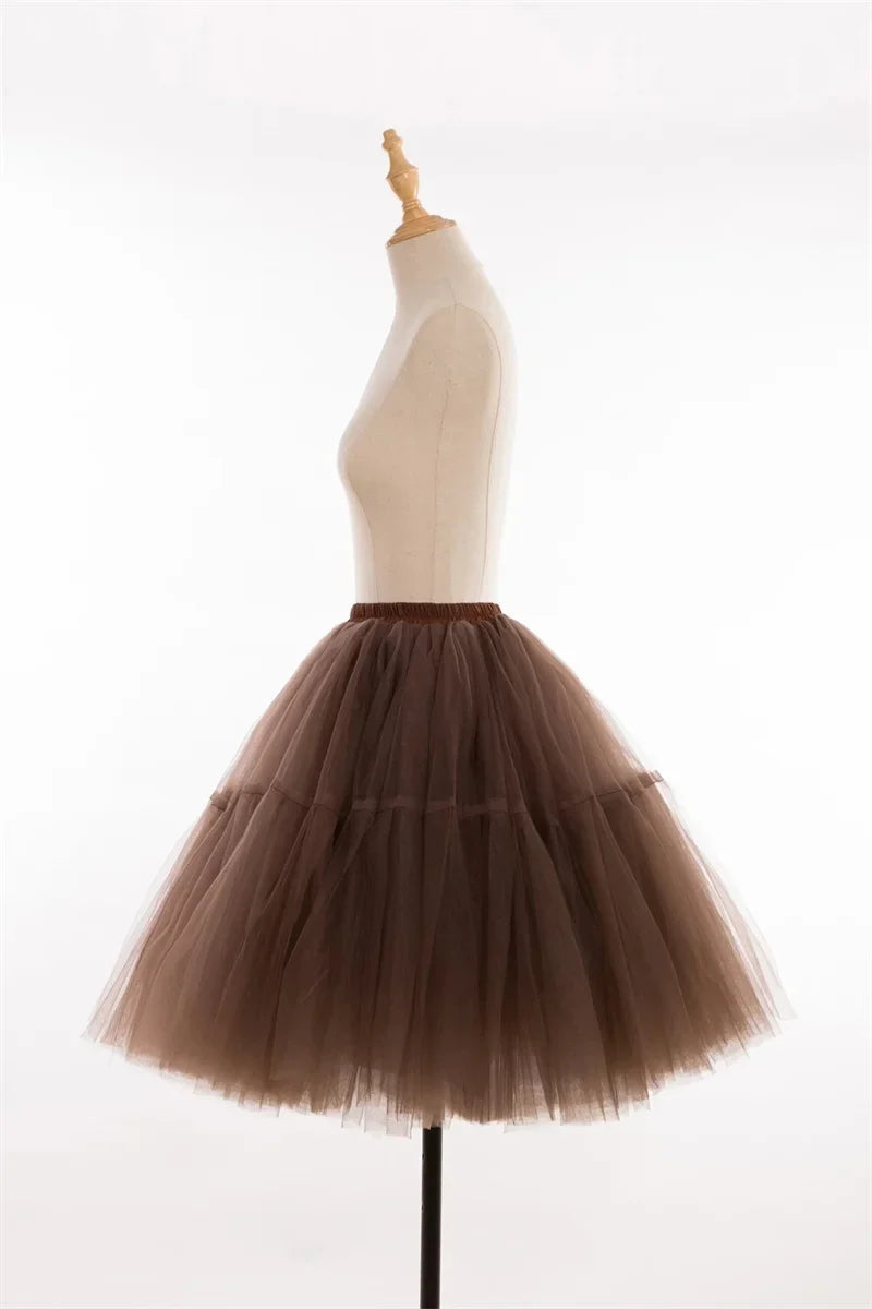 Elegant High Waist Tulle Tutu Skirt – Puffy Mesh Short Pettiskirt for Party, Prom, or Dance
