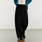 Autumn Elastic Waist Sweatpants – Women’s Wide-Leg Straight Cotton Sports Pants