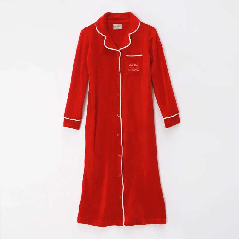Ali Plus AW25 Grandfather Pjs Black And Red Ribbed Velour Brother And Sister Matches Clothing