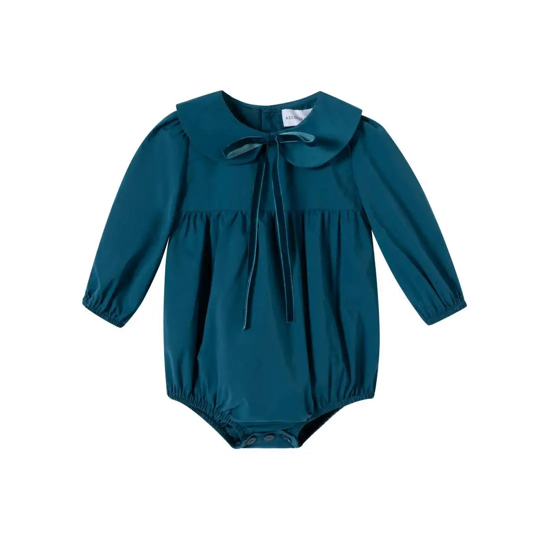 Autumn Holiday Matching Outfits - High Quality Taffeta Girls Dress, Baby Romper & Solid Sweater Set
