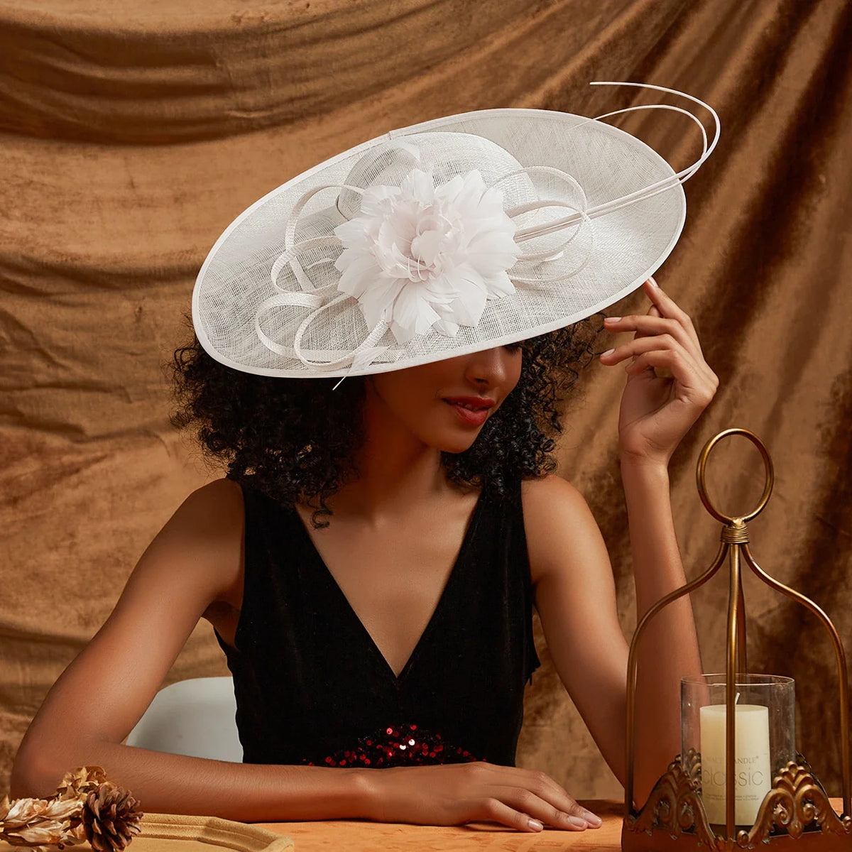 Christmas Sinamay Fascinator Perfect Wedding Hat Unique Derby Party Hat Fashion Church Hats Bride Headband Fascinators for Women