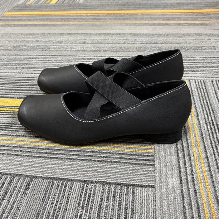 2025 Fashion Elastic Band Footwear Low Heel Ballet Flats Shoes For Women Soft Female Shallow Ladies Heeled Pumps Slip On Shoes