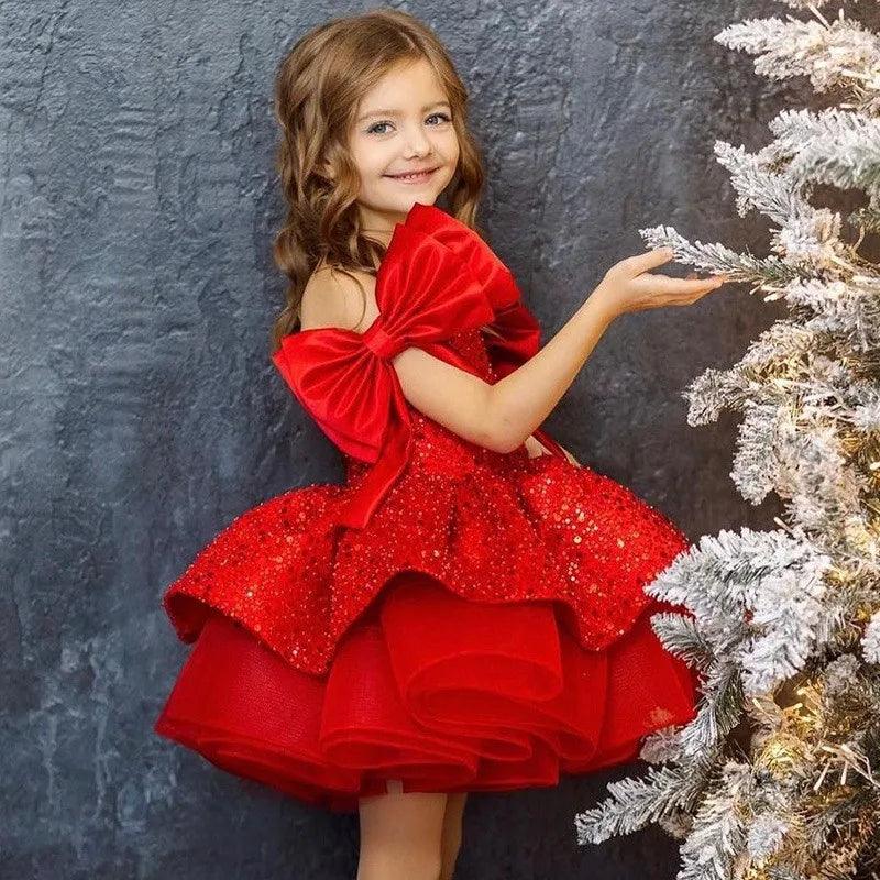 Baby Girl Princess Tutu Dress â€“ Sequins, Tulle, Bow Design for Infants and Toddlers, Perfect for Parties, Pageants, Birthdays, Weddings, and Christmas