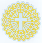 Stained Glass Dies "round with shining cross"