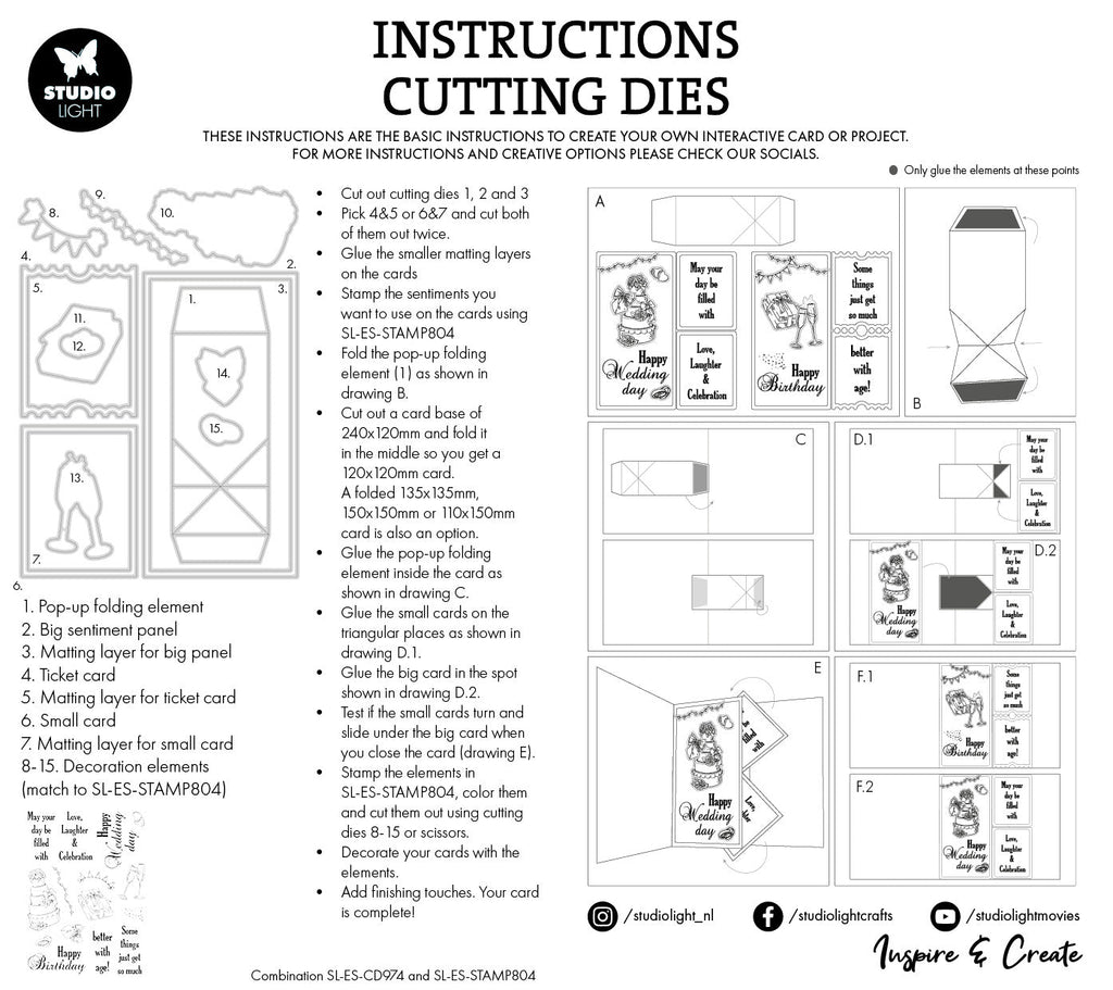 SL Cutting Die Turning Pop-Out Essentials 15 Pieces
