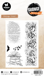 SL Clear Stamp Vintage Roses Grunge Collection 93x136x3mm 4 Pieces