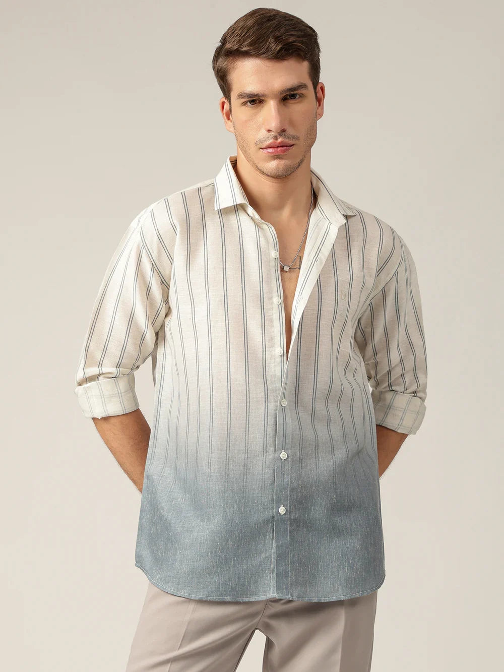 Surat Striped Ombre Dyed Relaxed Fit Everyday Men's Shirt - Multiple Colors Available