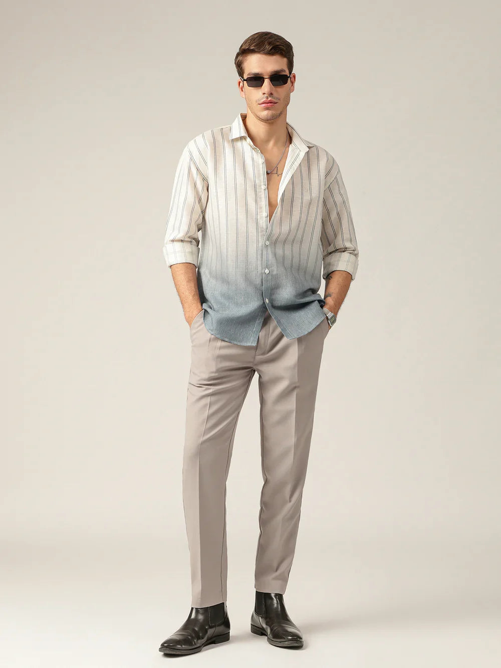 Surat Striped Ombre Dyed Relaxed Fit Everyday Men's Shirt - Multiple Colors Available