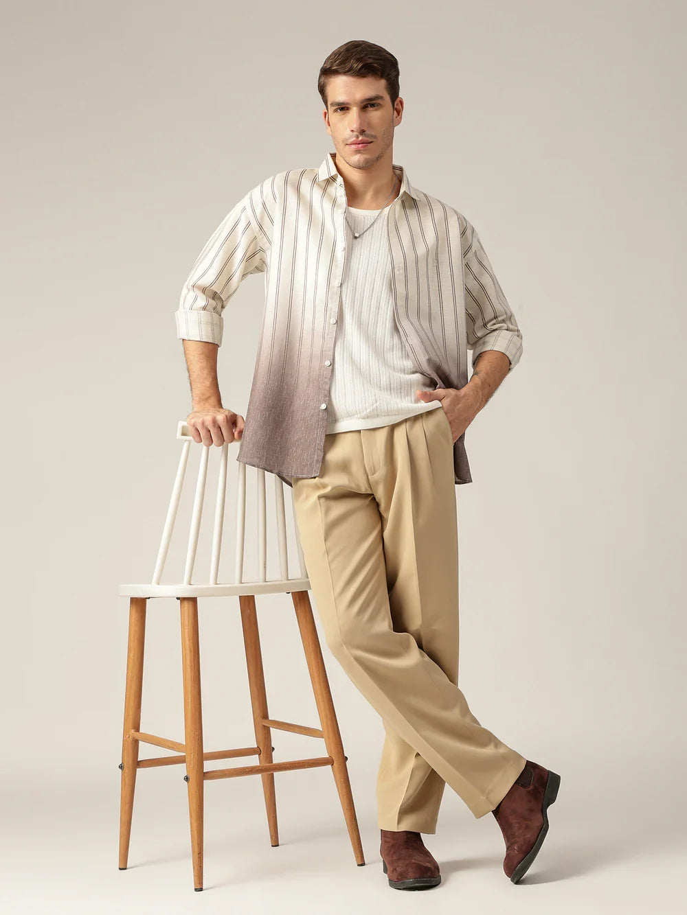 Surat Striped Ombre Dyed Relaxed Fit Everyday Men's Shirt - Multiple Colors Available