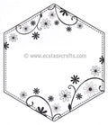 Creative Expressions: Dainty Daisies Large Stitched Hexagon Frame Pre Cut Stamp