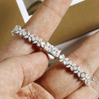 Four Petal Flower Marquise Round Cut Moissanite Diamond Tennis Bracelet for Women 925 Sterling Silver Wedding Fine Jewelry GRA