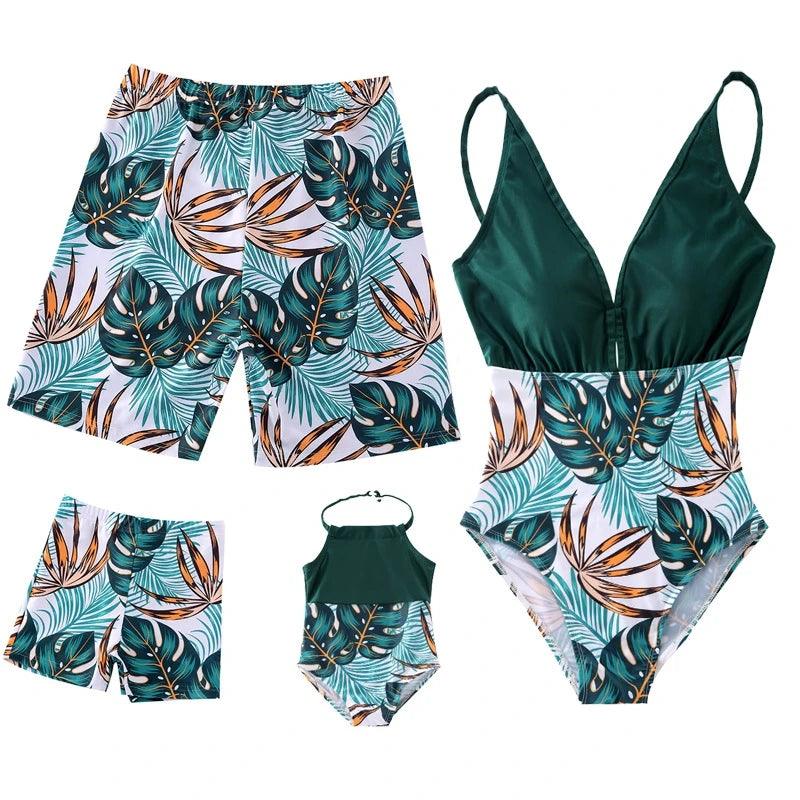 Family Matching, Mother-Daughter Matching Beach Swimwear