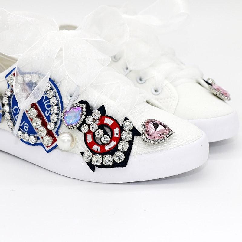 Casual Flat Ribbon Lace Up Sneakers