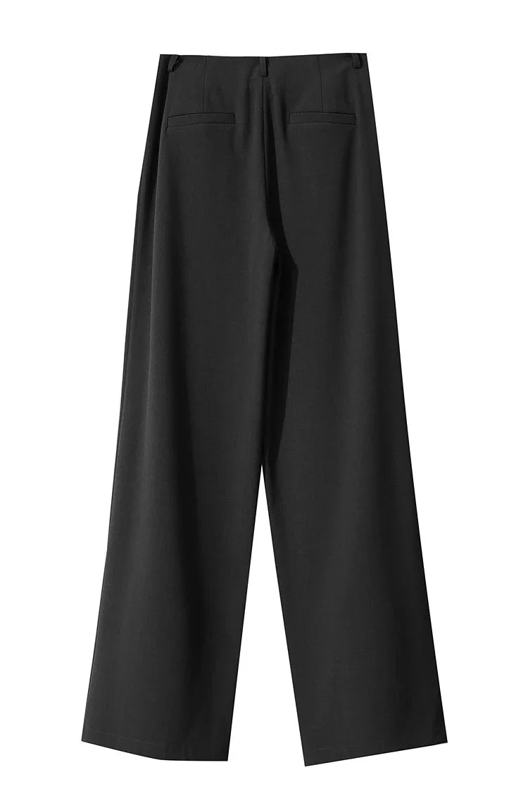 Elegant Minimalist Office Wide Leg Pants – Women’s Luxury Casual Loose Straight Trousers 2025 New Collection