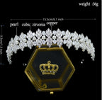Bridal Headband Wedding Headdress Cubic Zirconia Princess Bride Tiaras Crowns Women Birthday Party Prom Hair Jewelry Hairband