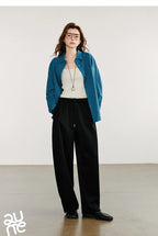 Autumn Elastic Waist Sweatpants – Women’s Wide-Leg Straight Cotton Sports Pants