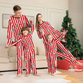 Red & White Striped Christmas Tree Family Pajamas – Mom, Dad & Kids